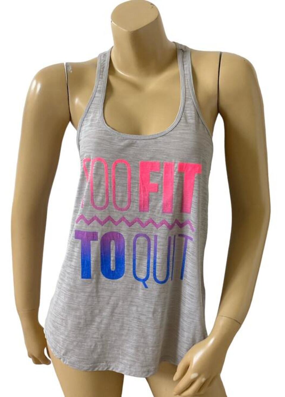Live Love Dream Aeropostale Tank Womens S Gray Racerback Graphic Sleeveless Top